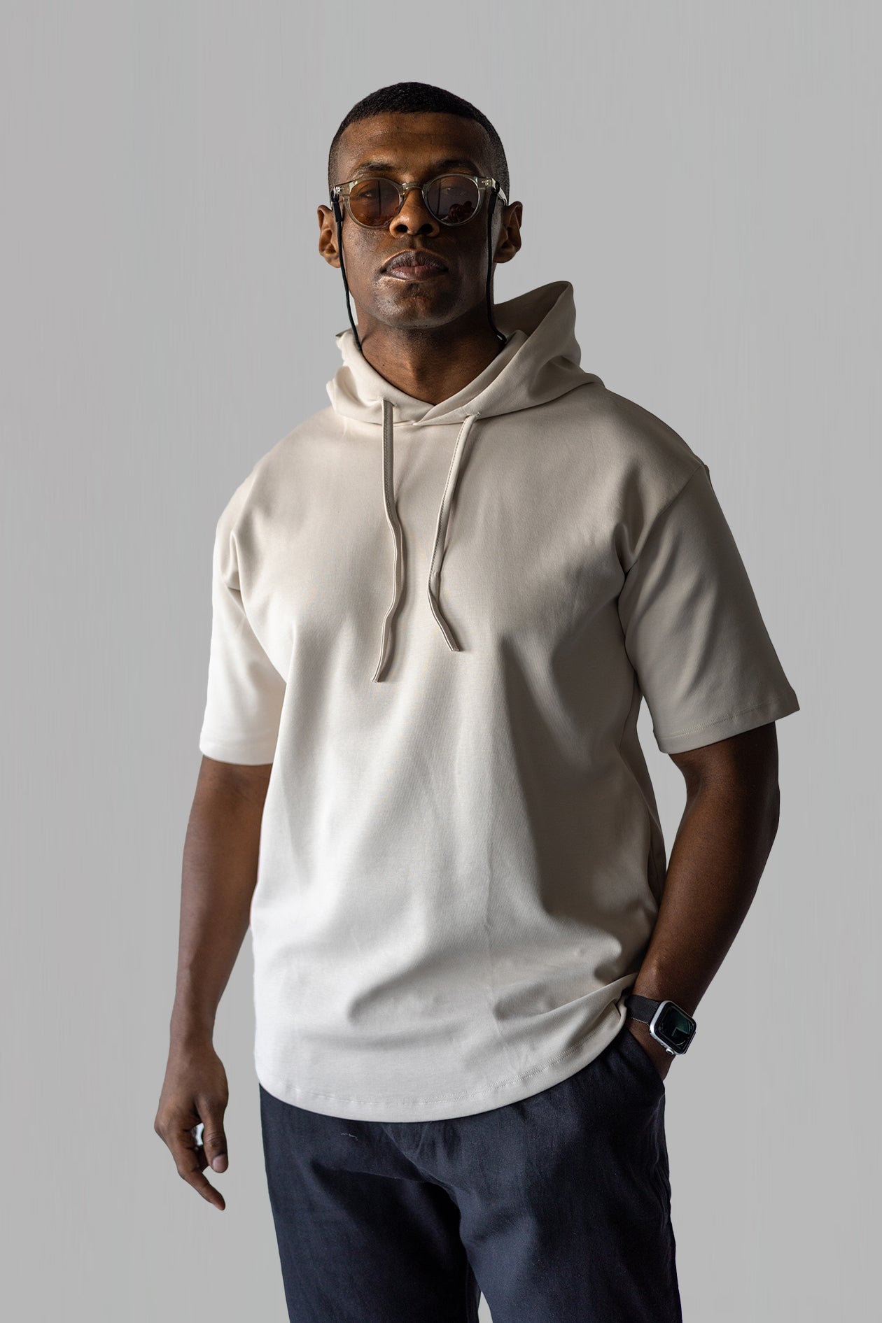 HOODED CURVED T