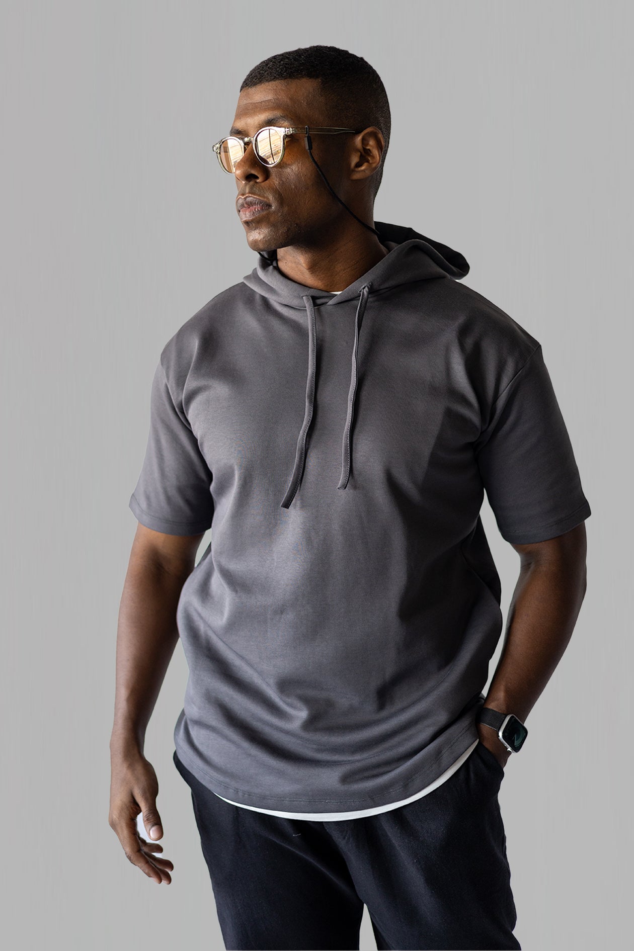 HOODED CURVED T