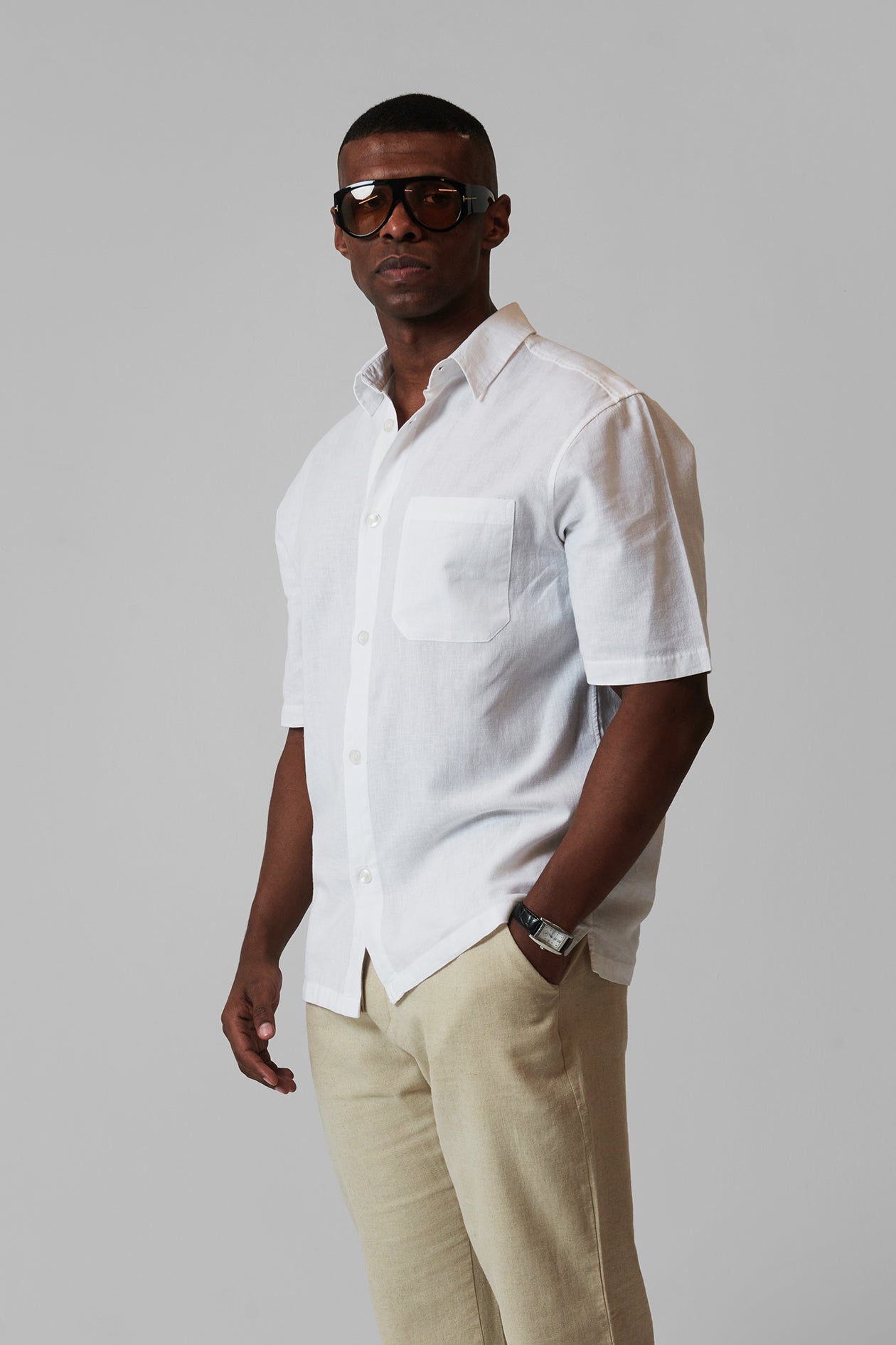 LINEN REGULAR SHIRT SHORT SLEEVES