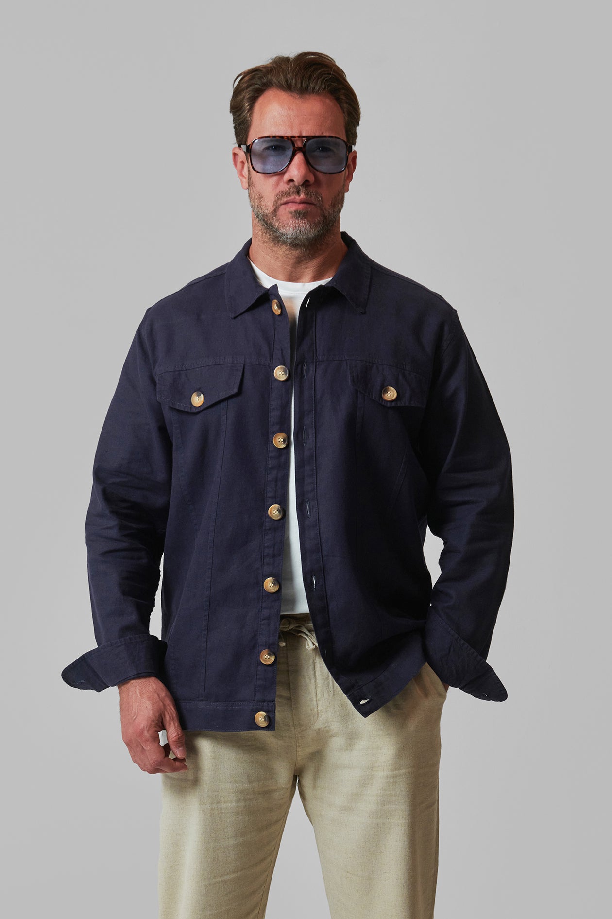 LINEN OVERSHIRT