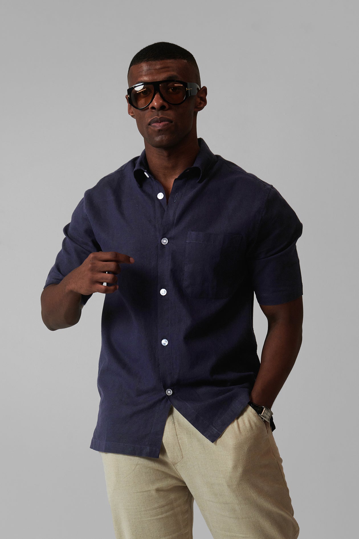 LINEN REGULAR SHIRT SHORT SLEEVES