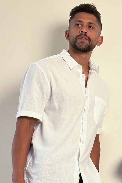 LINEN REGULAR SHIRT SHORT SLEEVES